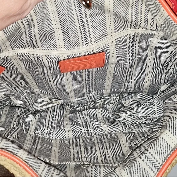 Coach Hobo Slouch Straw Shoulder Bag - Picture 3 of 5